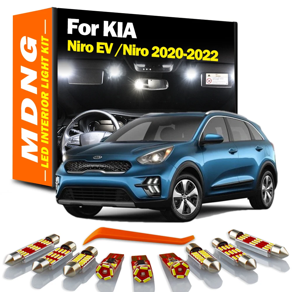MDNG 11 шт. Canbus без ошибок для KIA Niro EV 2020 2021 2022 светодиодный интерьер КУПОЛ багажник