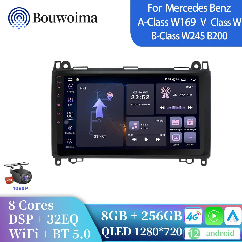 

9" Car Radio For Mercedes Benz B200 W169 W245 W639 W906 Sprinter B160 B170 Vito Multimedia 2din Player android auto carplay dsp