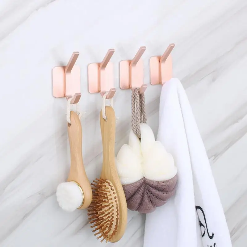 

Punch-free Multi-purpose Hooks No-punch Aluminium Alloy Hook Self-adhesive Bathroom Hooks Kitchen Hook Wall Mounted