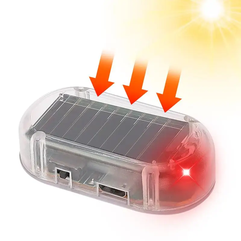 

Автомобильная защита от кражи, искусственная лампа на солнечной батарее, искусственная лампа для безопасности автомобиля, универсальная искусственная Автомобильная сигнализация, устройство защиты от кражи для