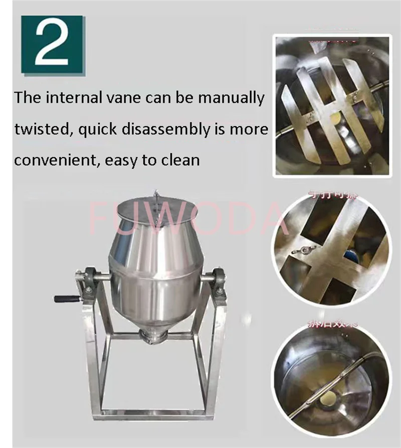 5л ручной смеситель для сухого порошка барабанный миксер блендер из нержавеющей