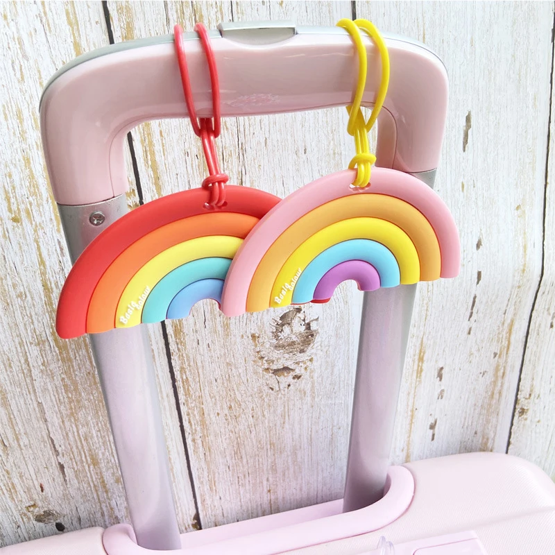 

Travel Accessories Cute Rainbow Luggage Tag Silica Gel Suitcase ID Address Holder Baggage Boarding Tag Portable Label