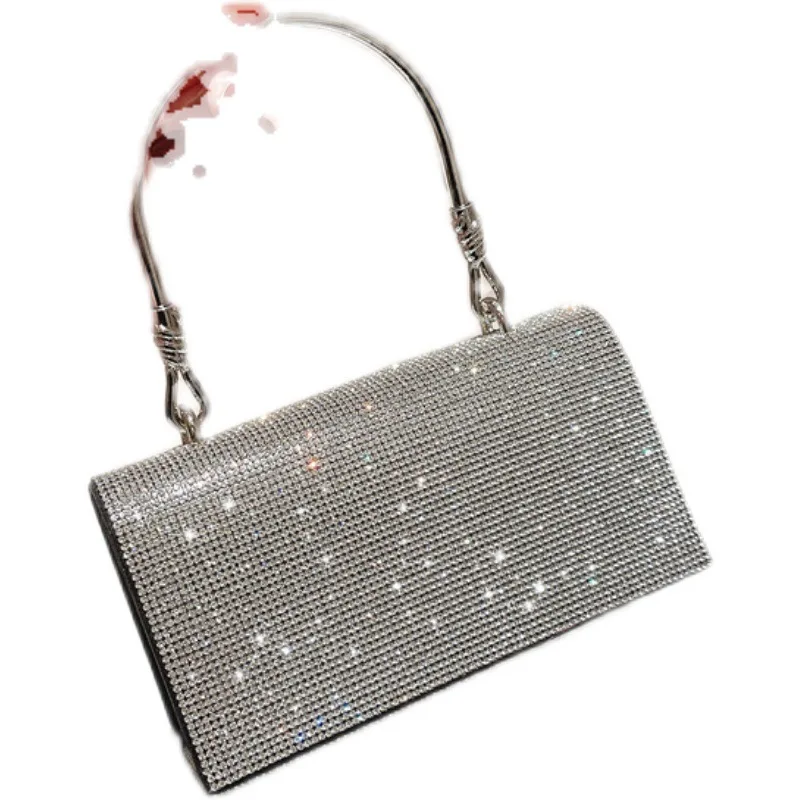 Women Handbag Luxury Shining Rhinestones Evening Clutch Bag Party Chain Shoulder Bag Female Fashion Square Handbag Wedding Purse