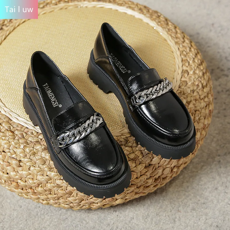 

Women Shoes 2022 New Girl Lolita Shoes JK Uniform Shoes PU Leather Heart Ankle with Maryzhen Shoes Cute Sexy Retro British Style