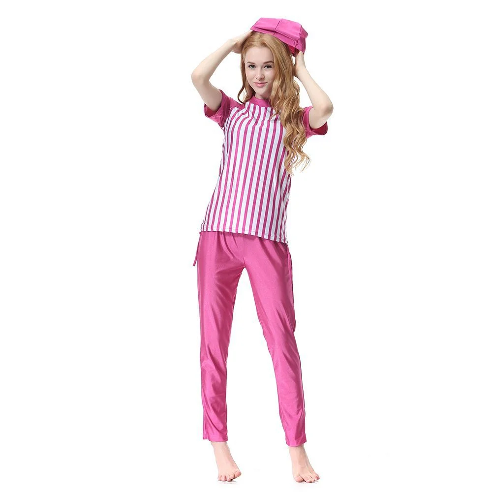Muslim Set Burkini Swimwear for Women Short-Sleeved Islamic Swimsuit Modest Bathing Suit Female Fashion 3 Pcs Suit