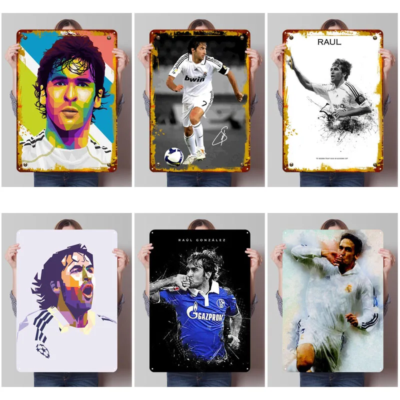 Raul Gonzalez металлические знаки футбольные спортивные плакаты предметы украшения