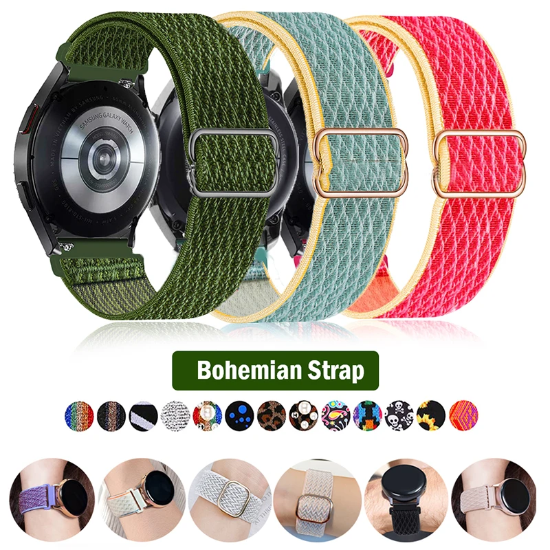 

Bohemian strap For Samsung Galaxy Watch 5/pro/4/classic/Active 2 Elastic 20m/22mm bracelet Huawei GT/Amazfit GTR-GTS-4-3-2e band