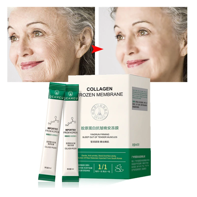 

30PCS Collagen Face Sleeping Mask Anti-Wrinkle Firming Whitening Anti-aging Moisturizing Good Night Frozen Film Korean Skin Care