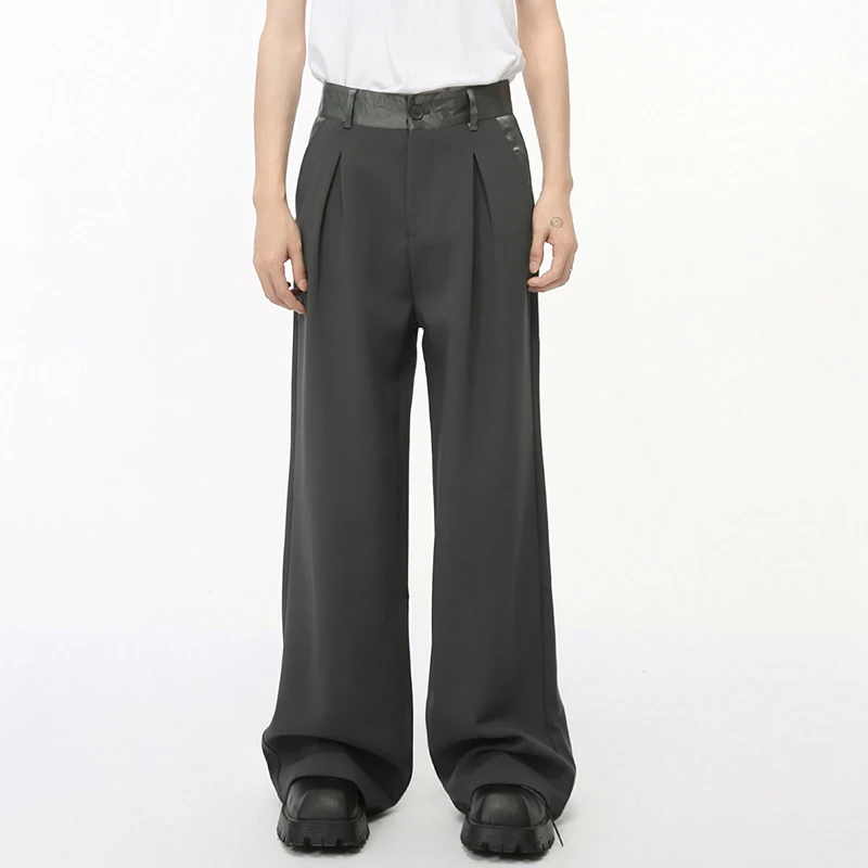 Мужская одежда IEFB нишевые Сатиновые комбинированные Костюмные брюки с