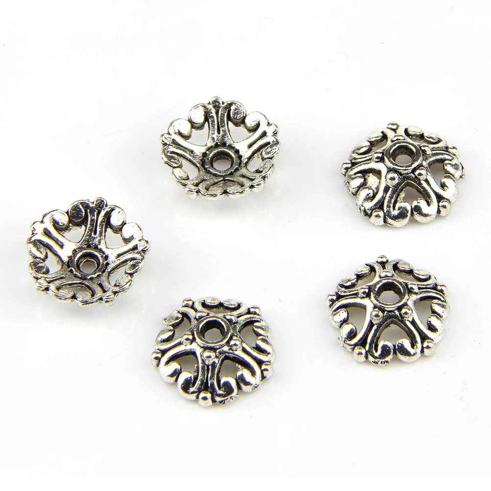 

150pcs Fashion Tibetan Flower Spacer Beads Mixed Pendants Flower Charms for Making