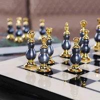 international chess set luxury board games for family zinc alloy chess pieces wood checkerboard table game nordic home decor