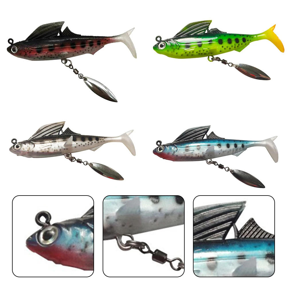 

8.5cm/12.7g Fishing Luya Soft Bait Lead Coating Bait With Sequins Split Tail Lure Sea Bass Carp Fishing Lead Spoon Jig Lures