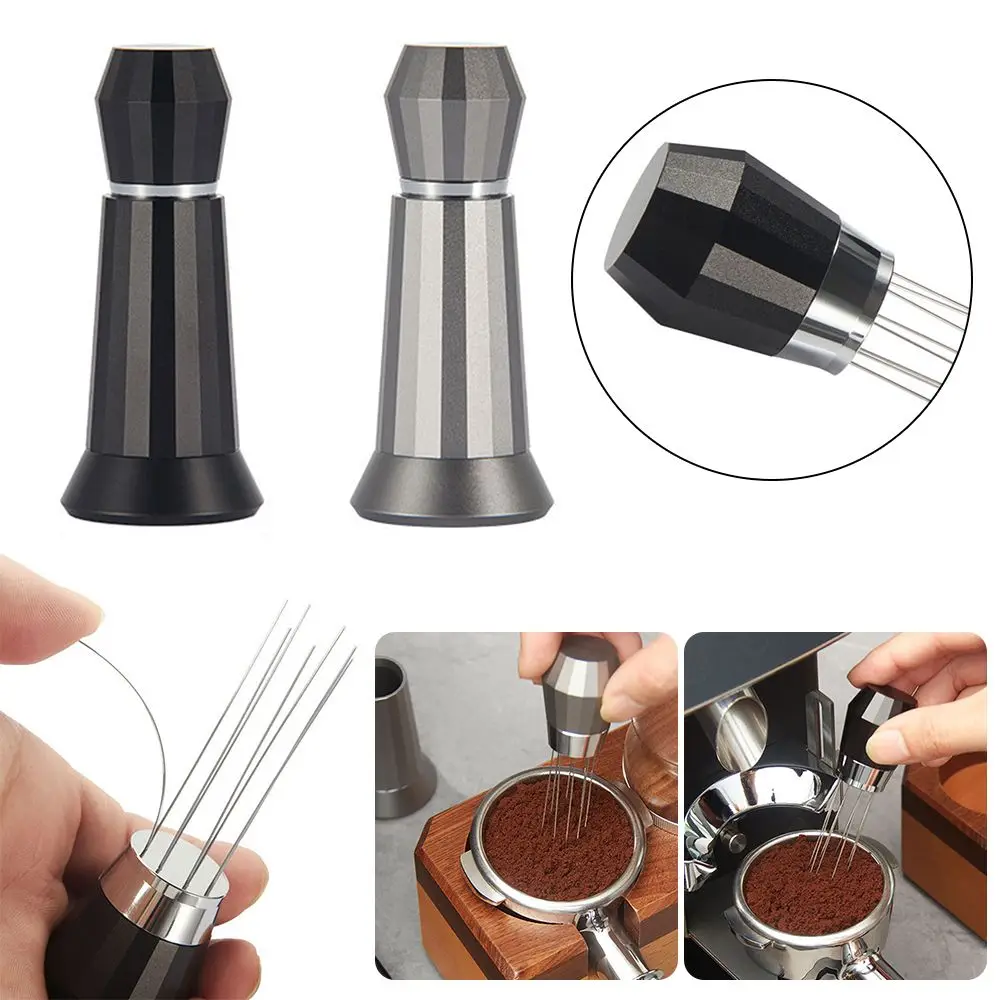 

Tamper Stainless Steel Hand Distribution Tool Barista Coffee Distributor Coffee Stirring Tool Espresso Coffee Stirrer
