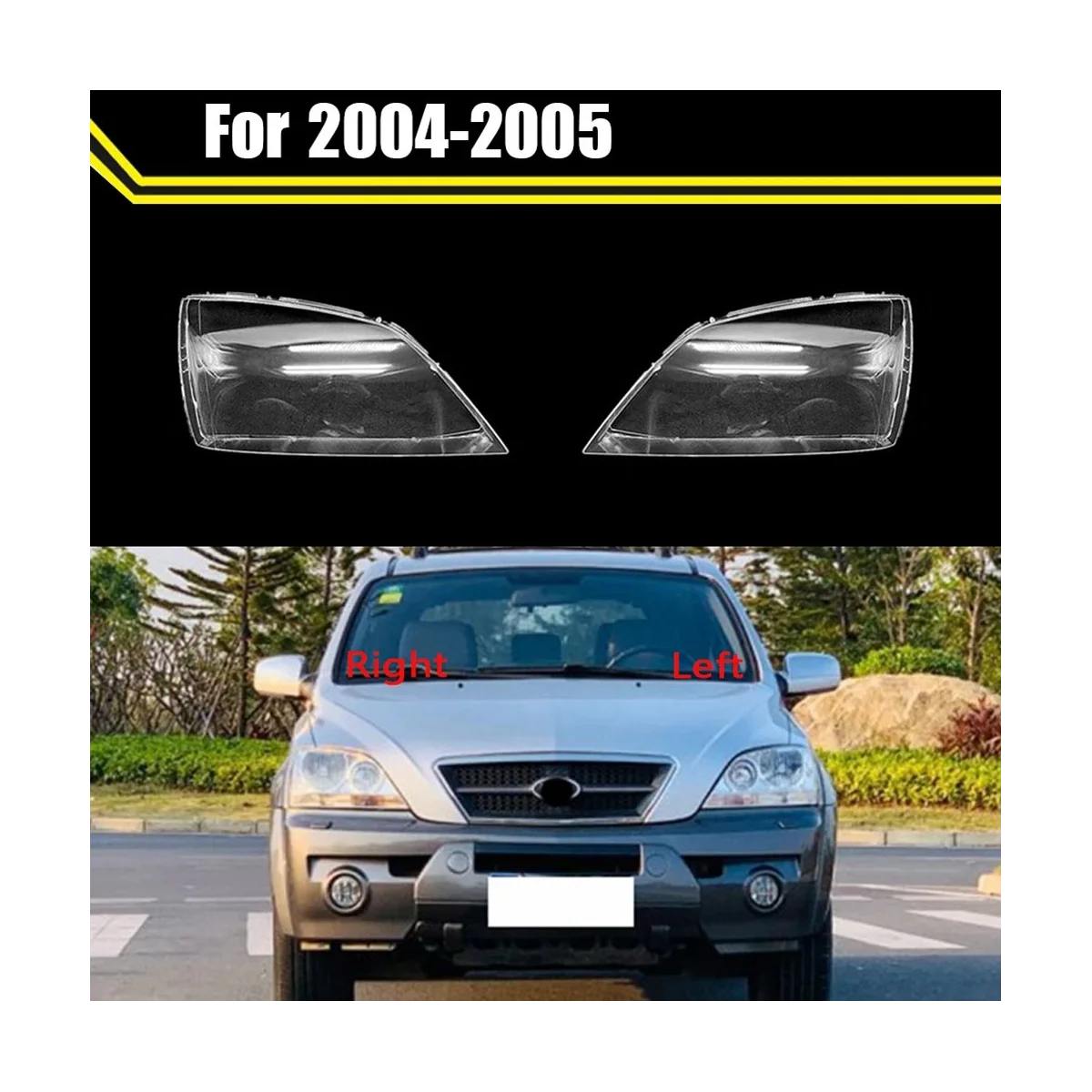 

Car Front Head Light Lamp Transparent Lampshade Lamp Shell for Sorento 2004