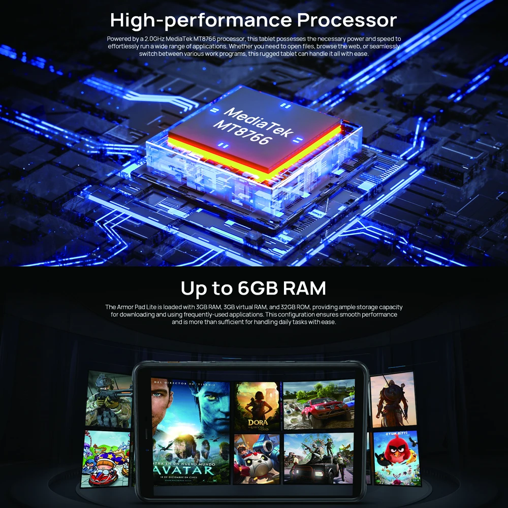 Планшет Ulefone Armor Pad Lite 8&quot 3/32ГБ Wi-Fi+5G Android