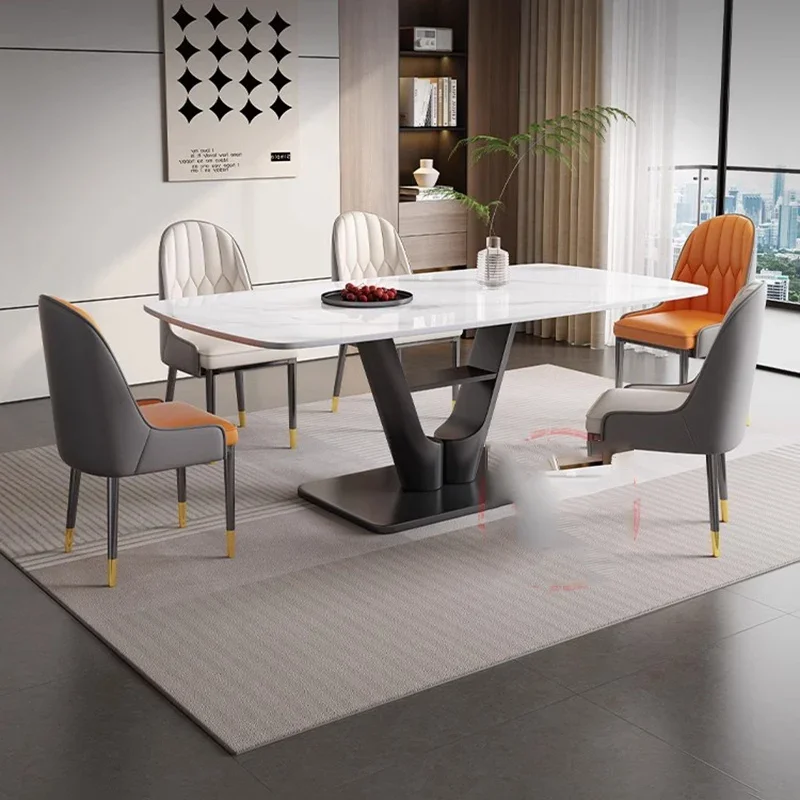 Прямоугольный роскошный обеденный стол уникальные водонепроницаемые белые