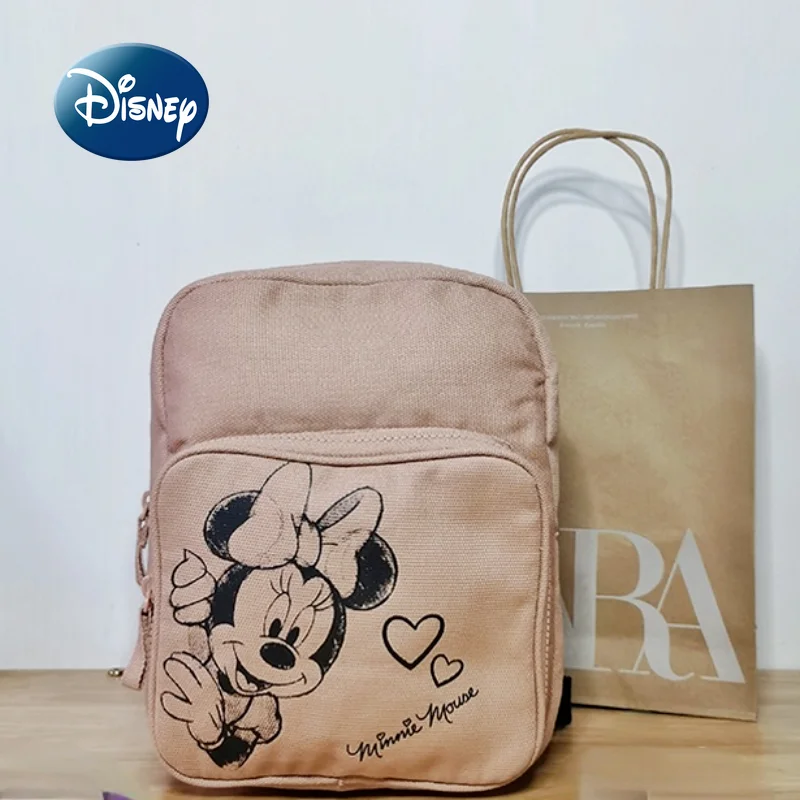 

Disney Minnie New Girls Backpack Retro Cartoon Cute Girls School Bag Luxury Brand Fashion Trend Printing Children's School Bag