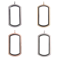 10pcs plain square glass living memory floating locket alloy pendant charm jewelry making necklace keychain for women men