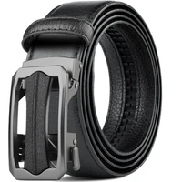 2022 new frosted hollow automatic buckle belt mens luxury design litchi pattern leather business casual top layer leather belt