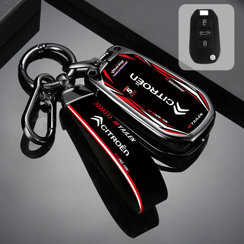 

Новый кожаный автомобильный флип-чехол для ключей из цинкового сплава, держатель для ключей, брелок для ключей Citroen C3 C4 CACTUS C6 C8, аксессуары для защиты ключей от автомобиля