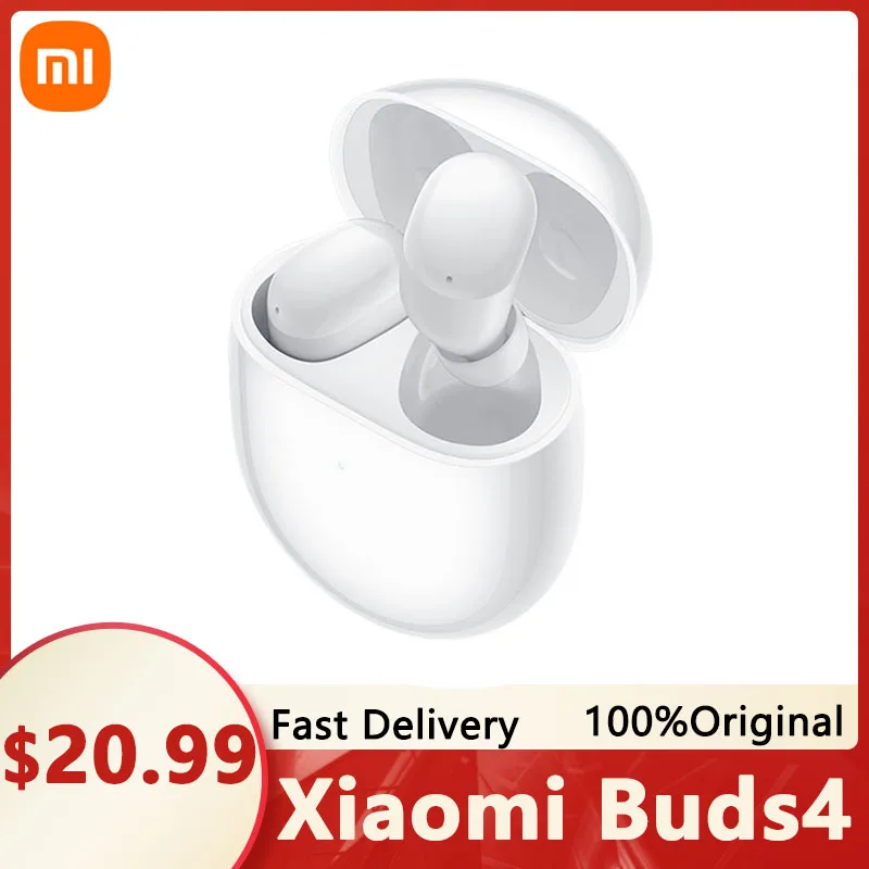 

Xiaomi Redmi Buds 4 TWS Earphone Bluetooth 5.2 35dB Active Noise Cancelling Wireless Headphone 30 Hours Battery Life with Mic