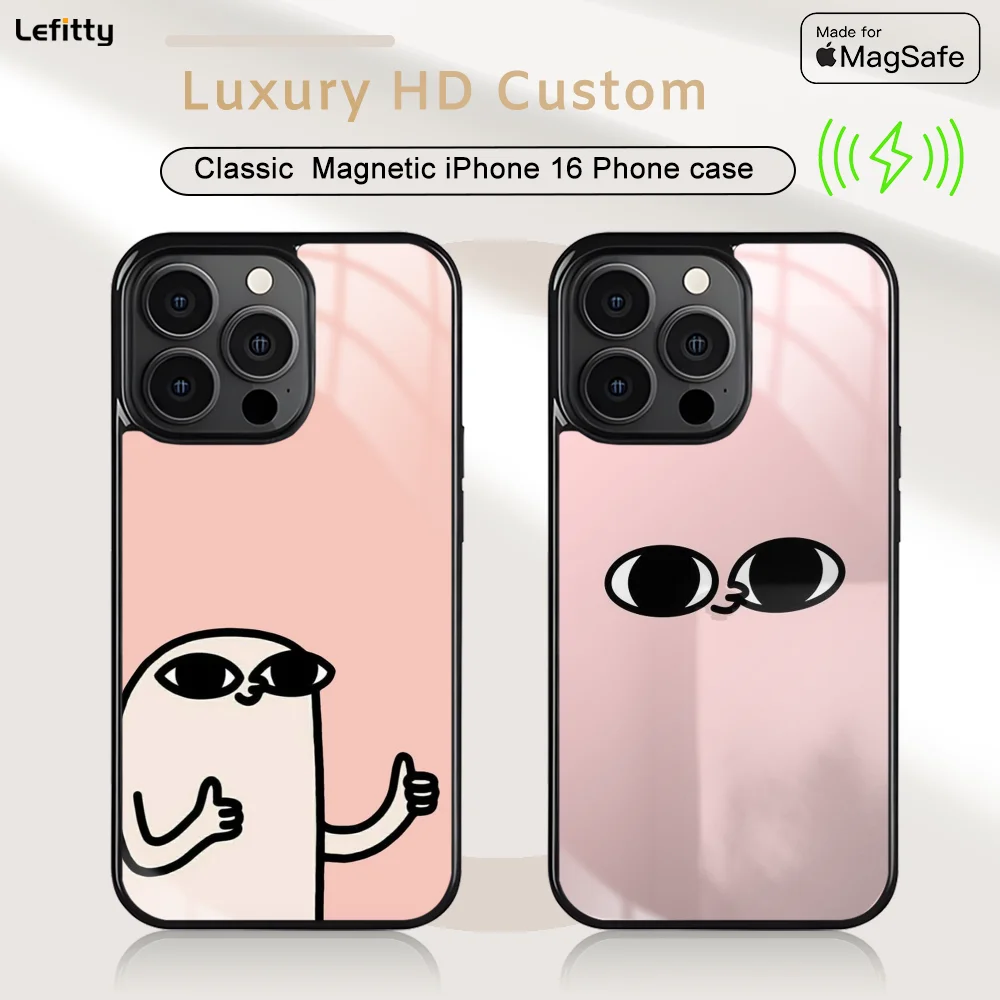 Забавный чехол для телефона K-Ketnipz Bean iPhone 16 15 14 13 12 11 Pro Max Plus мини-магнитный Magsafe с