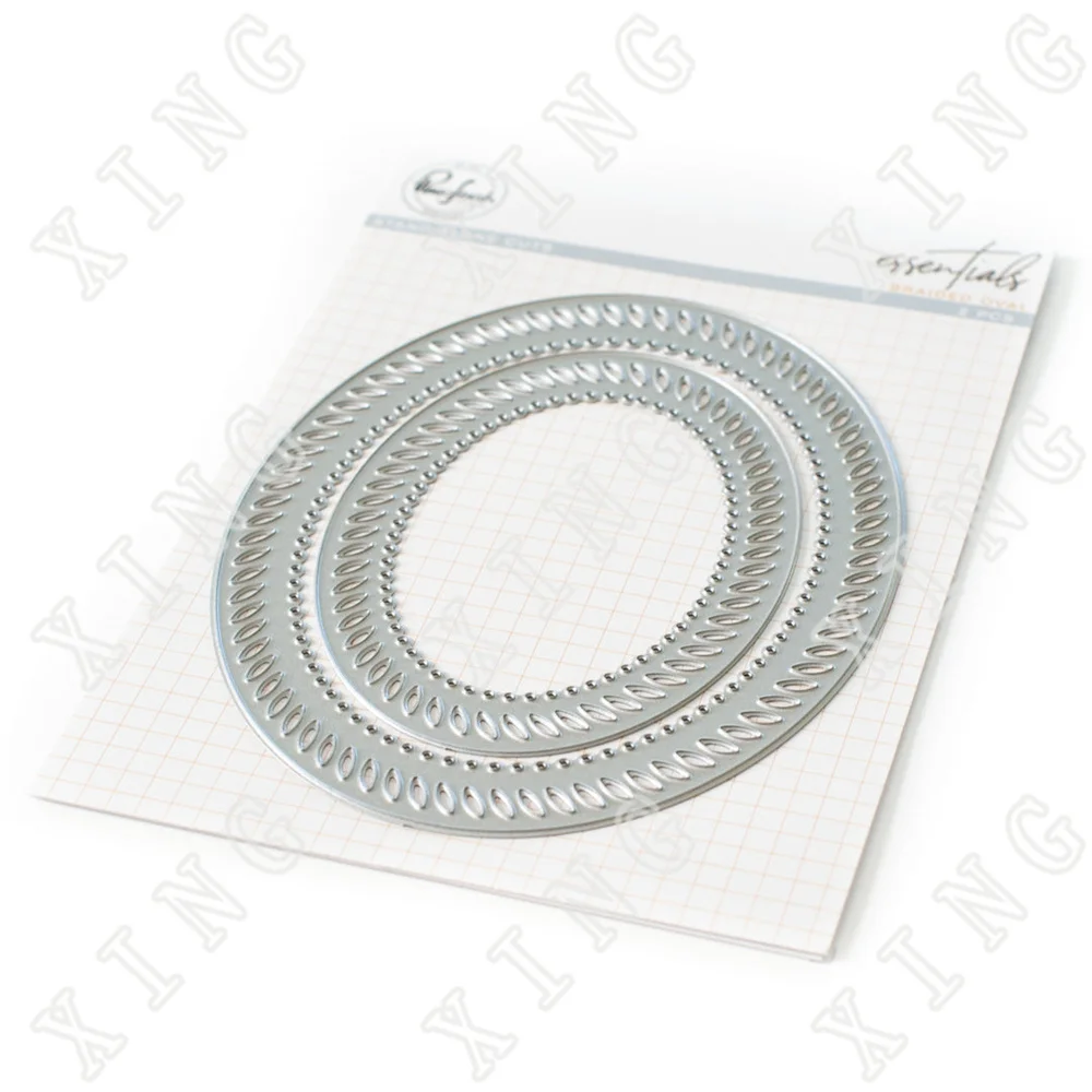 

2022 Spring Braided Oval Frames Cutting Dies Diy Craft Paper Greeting Cards Diary Album Scrapbooking Decoration Embossing Molds
