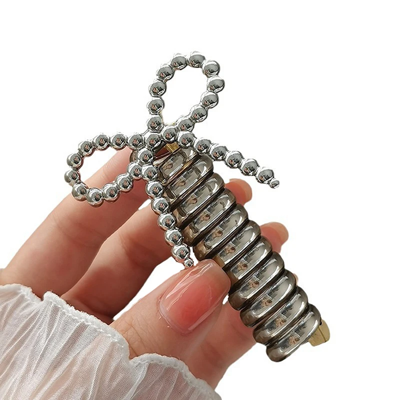 Модный бант из бисера телефонная проволока повязка для волос хвост коса