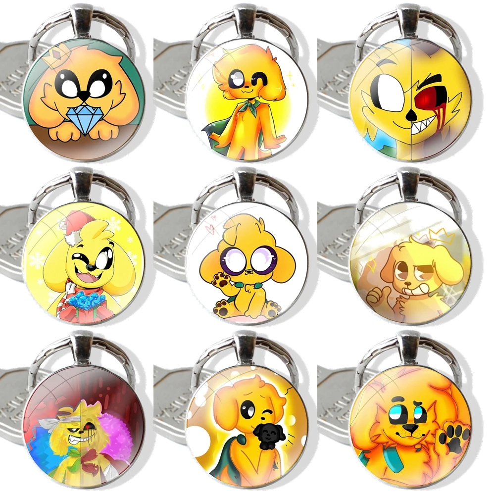 

Pendant Car Key Chains Handmade Glass Cabochon Keychain Perrito Mikecrack