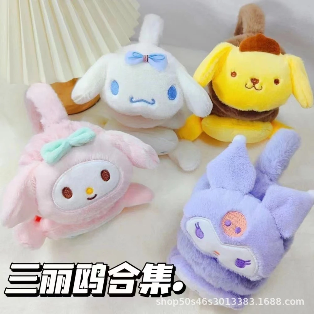 

Sanrio Cinnamoroll Pompom Purin Kuromi My Melody Winter Plush Earmuff Ear Warm Freeze-Proofing Girl Headwear Christmas Present
