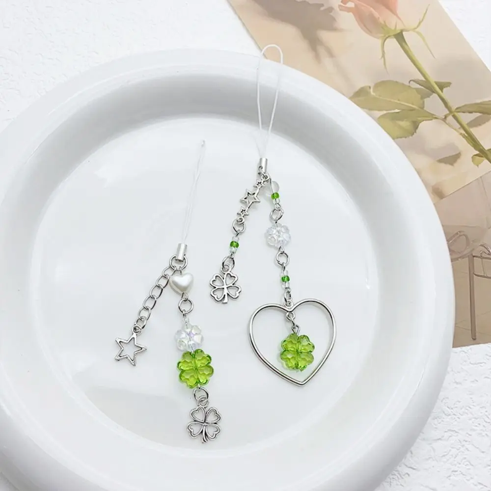 Летние подвески для телефона Lucky Grass освежающий зеленый четырехлистный клевер