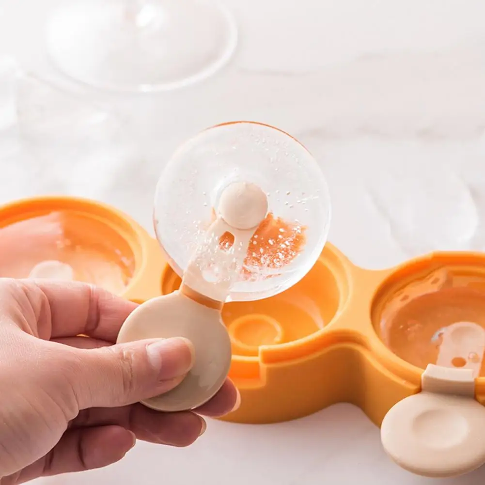 

Funny with Clear Lid Lightweight 3 Grids Ice Cream Making Mold Ice Maker Reusable Ice Cream Mold Kitchen Supplies
