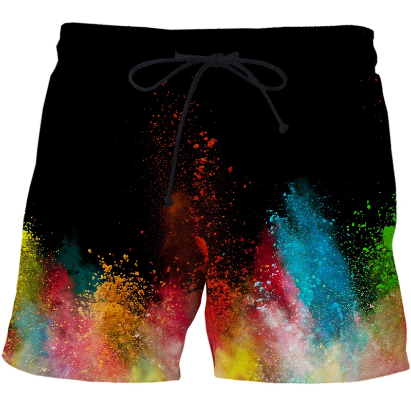 2022 New Speckled tie dye 3D Print Summer Beach Shorts Streetwear Men Board Vacation Shorts Anime Short Casual Quick Dry enlarge