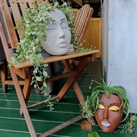 women face head flower planter succulent plant flower container pot flowerpot figure garden decor nordic tabletop ornament