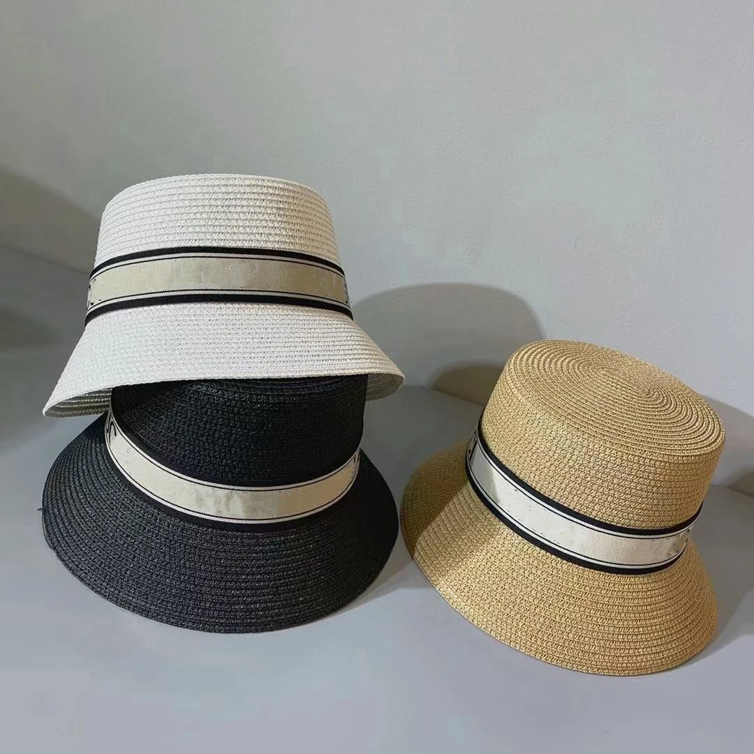 

Luxury Brand Women Hats Triangle Metal Label Bucket Hat Nylon Water-proof Sun Visor Casual Caps With Brand Label