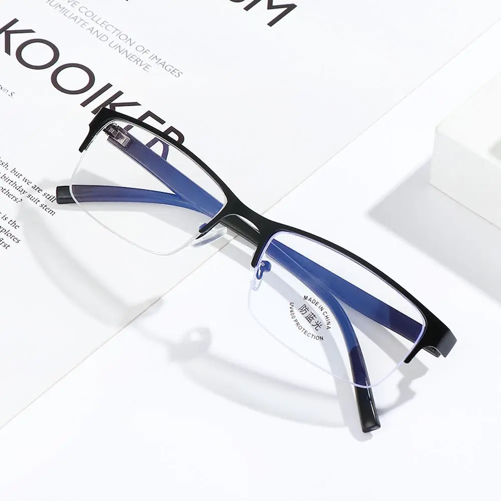 

Half Frame Myopia Glasses Anti Blue Light Men's Commercial Glasses Finished Myopia Glasses Eye Protection with Diopter -1.0~6.0