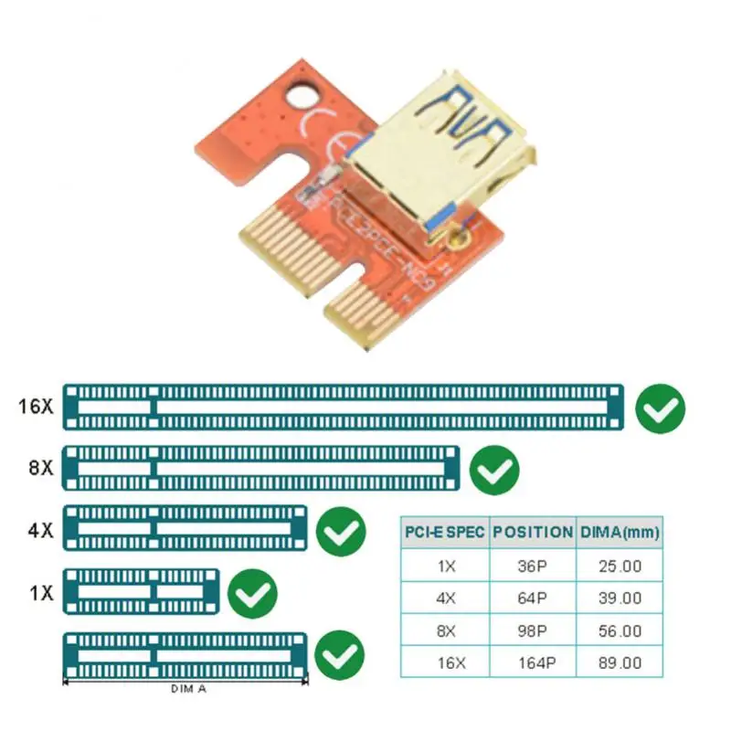 Подъемник для майнинга биткоинов 1-6 шт. фрикционный подъемник 010 PCI Express X16