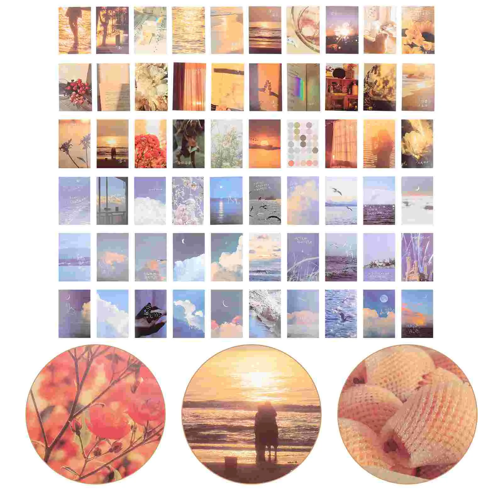 

60Pcs Bedroom Wall Decor Aesthetic Postcard Pictures Decorative Wall Pictures for Bedroom Backdrop Living Room