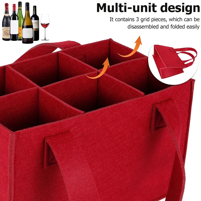 Легкая Складная для путешествий сумка винных бутылок с ручкой переноски