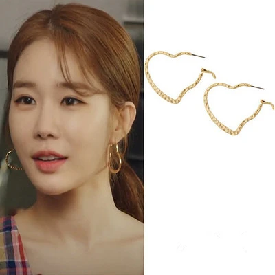 

Серьги YOO IN NA в Корейском стиле, сенсорные ажурные супер неувядающие серьги с большим сердцем в Корейском стиле