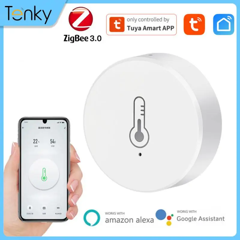 

Tuya Zigbee Temperature Humidity Detector Sensor APP Real Time Monitoring Smart Home Automational Works With Google Assistant