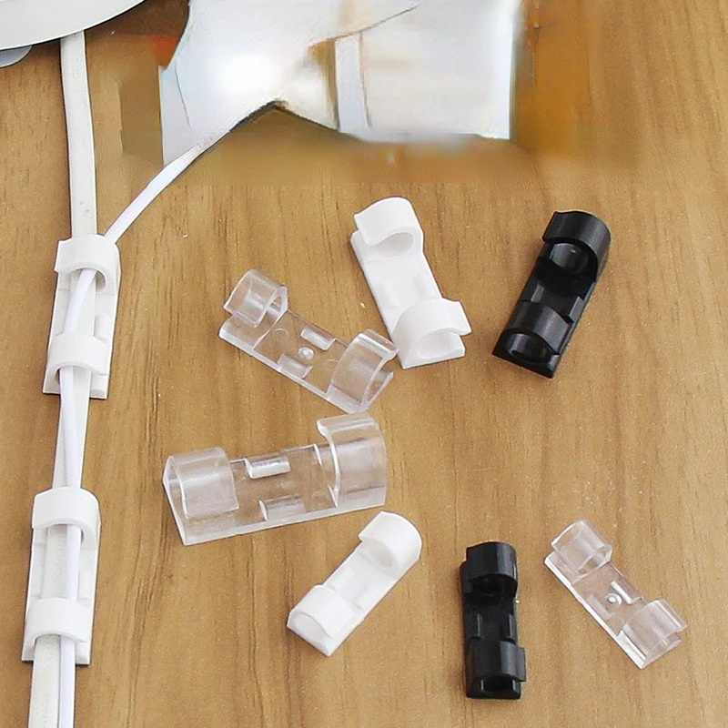 

20PCS Cable Organizer Clips Cable Management Desktop Wire Manager Cord Holder USB Charging Data Line Winder