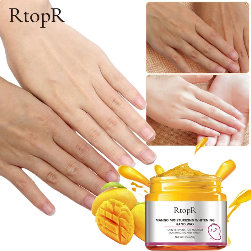 

50g 1pcs RtopR Mango For Hands Mask Hand Wax Whiten Moisturizing Repair Exfoliating Calluses Filming Anti-Aging Hand Skin Cream