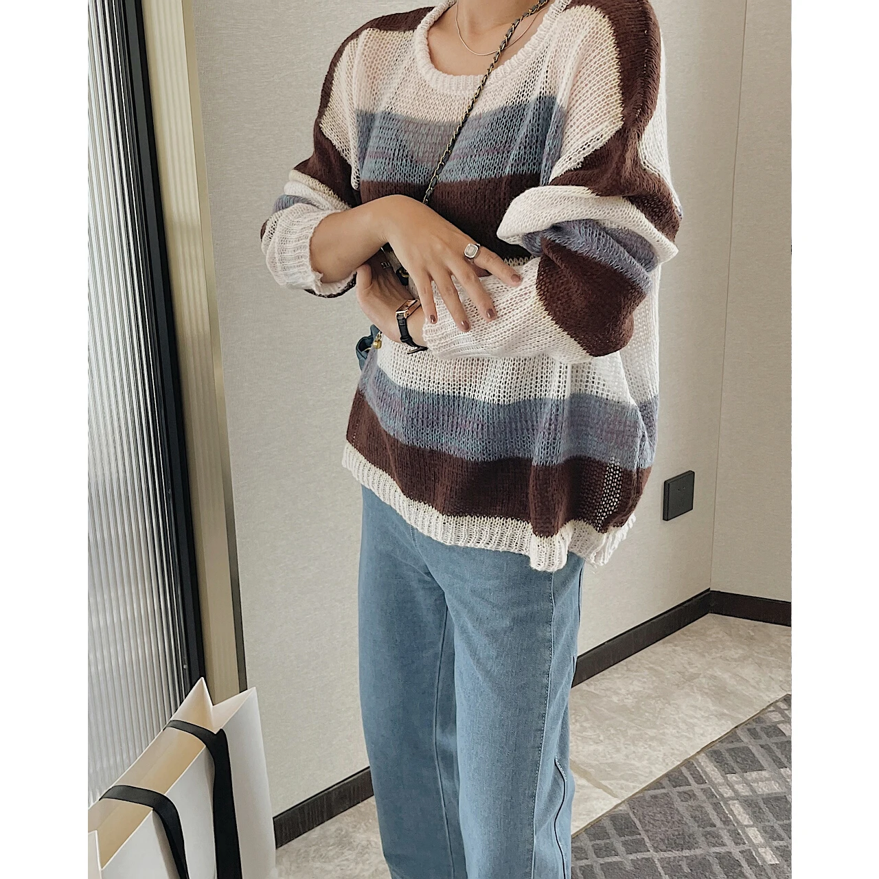 

2022 Woman Y2k Clothes Plaid Sweater Oem Pullover Top Korean Fashion Vintage Demi-Season Long Sleeve Sweatshirt Grunge Blouse