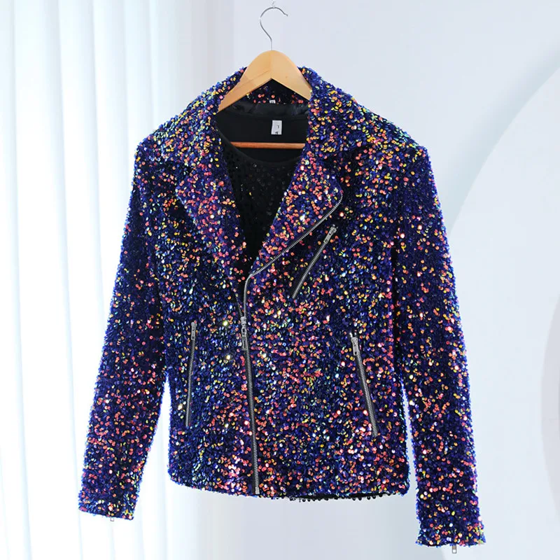 

Куртка мужская блестящая с блестками, 4 цвета, на молнии