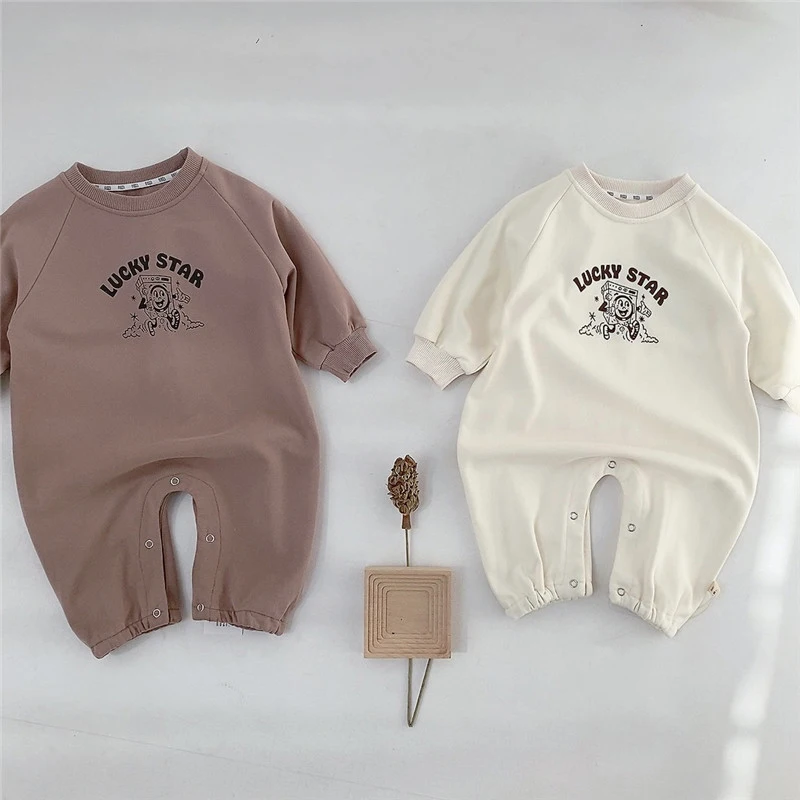 

Adorable Cartoon Pattern Baby Boy Romper Toddler Girl Bodysuits One Piece Newborn Baby Spring Autumn Playsuit 0-24M Baby Clothes