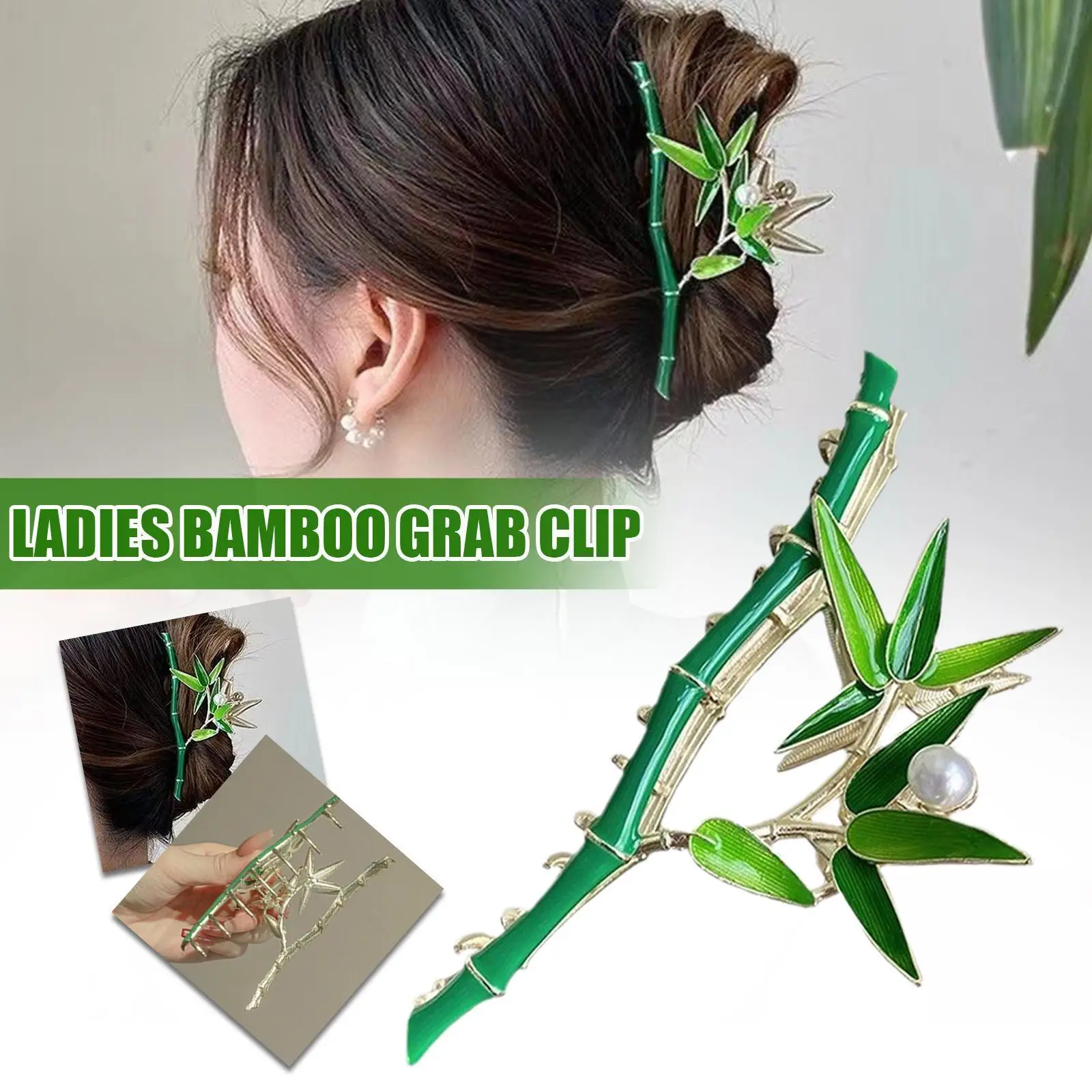 

Новинка Женские Ретро заколки для волос из зеленого бамбука Женская жемчужная заколка для волос в виде акулы декоративные головные Уборы З...