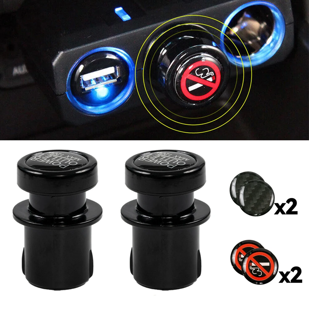 

2pcs Car Cigare Lighter Plug Outlet Cover Cap Socket 21MM Universal Power Car Lighter Plug Outlet Cover Plastic