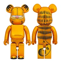 gold cat electroplate bearbricklys bear brick action figures block bear pvc model figures children gifts