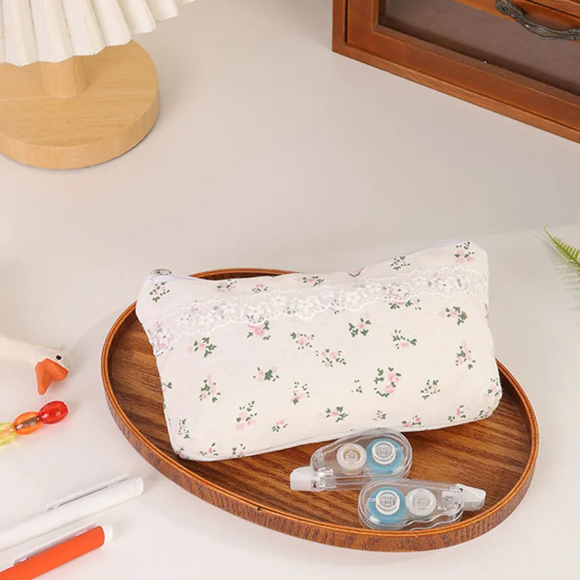 

Пенал с цветами Estuche Escolar, пенал для девочек, школьные принадлежности, кружевной чехол для ручек большой емкости, милый пенал для канцелярских принадлежностей